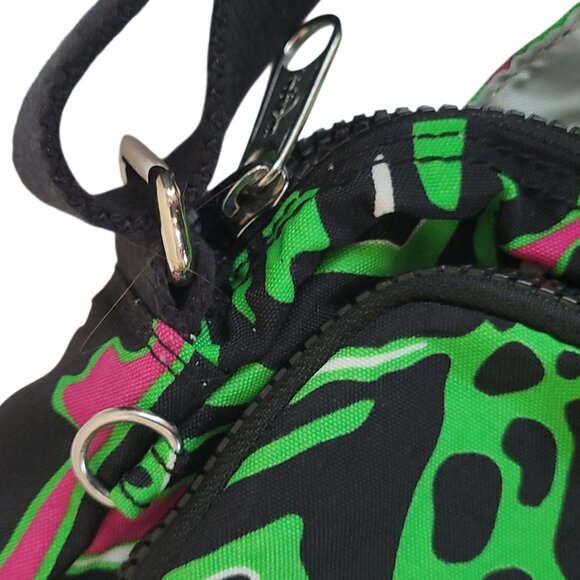 Kipling Lancelot Crossbody Bag Wild Green Zebra Print Adjustable Strap Retro - Picture 9 of 11